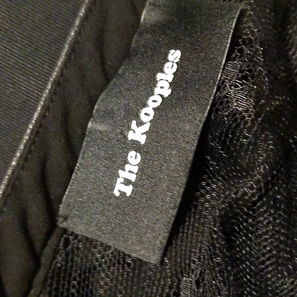 The Kooples Lace Chiffon Button Up Blouse with Leather Trim - Picture 8 of 8